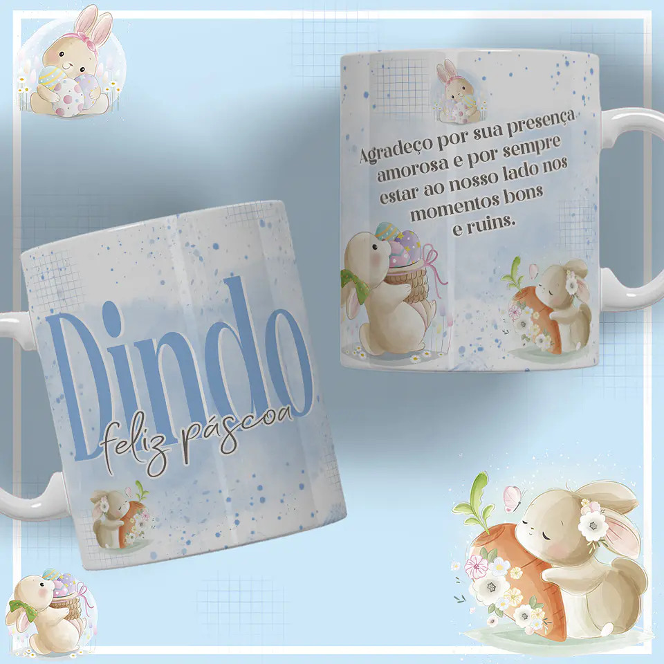 12 Artes para Caneca Páscoa Família Arquivos Editável 10