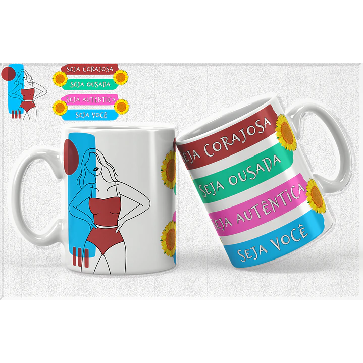 14 Artes para Caneca Empoderamento Feminino Arquivos Editável 1