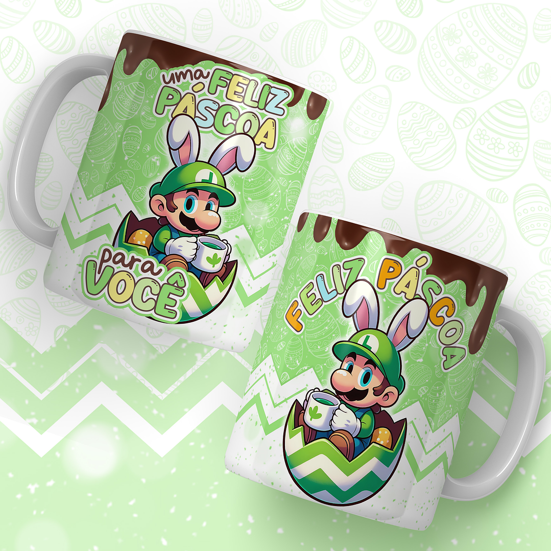 24 Artes para Caneca Super Mario Páscoa Arquivos em Jpg 3