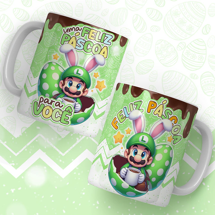 24 Artes para Caneca Super Mario Páscoa Arquivos em Jpg 5