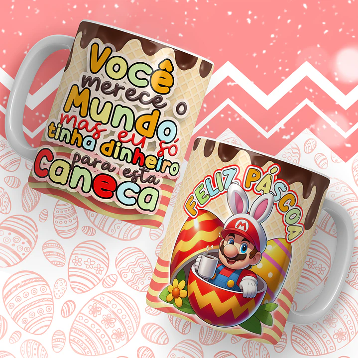 24 Artes para Caneca Super Mario Páscoa Arquivos em Jpg 7