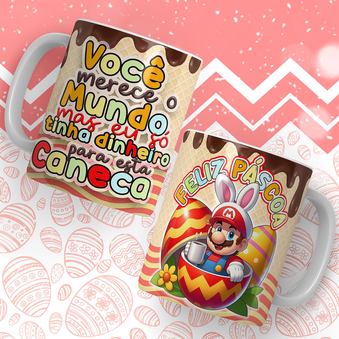 24 Artes para Caneca Super Mario Páscoa Arquivos em Jpg 7
