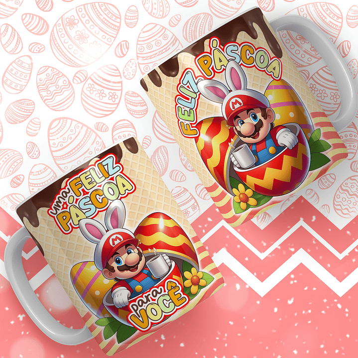 24 Artes para Caneca Super Mario Páscoa Arquivos em Jpg 8