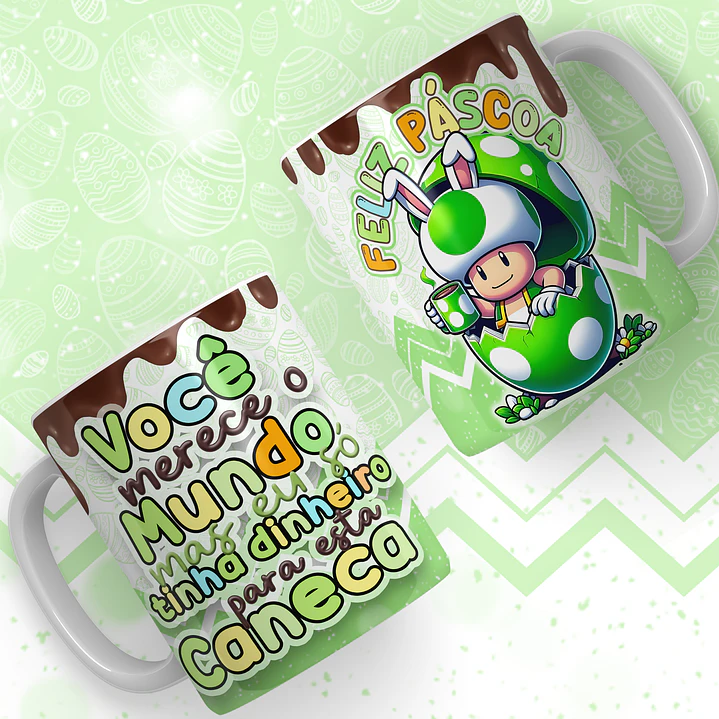24 Artes para Caneca Super Mario Páscoa Arquivos em Jpg 13