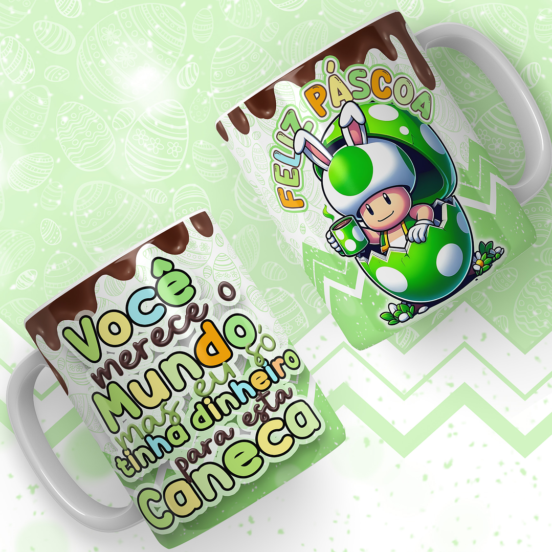 24 Artes para Caneca Super Mario Páscoa Arquivos em Jpg 13