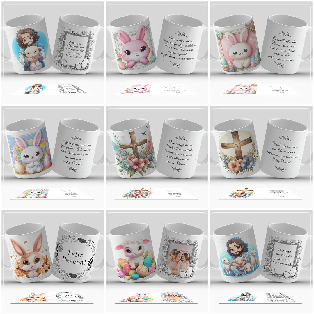 34 Artes para Caneca Páscoa Arquivos em Jpg 2