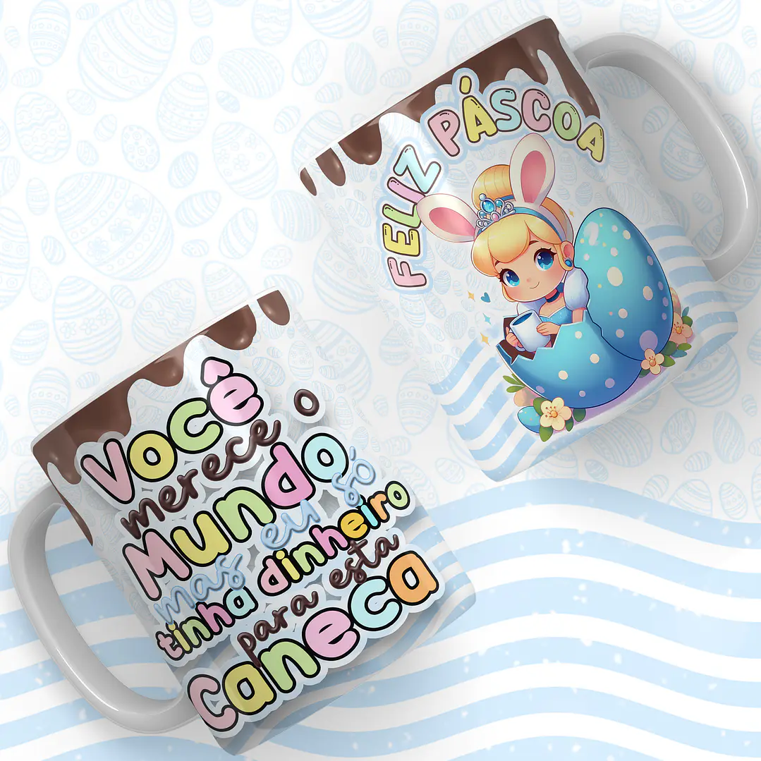 66 Artes para Caneca Páscoa Princesas Arquivos em Jpg  14