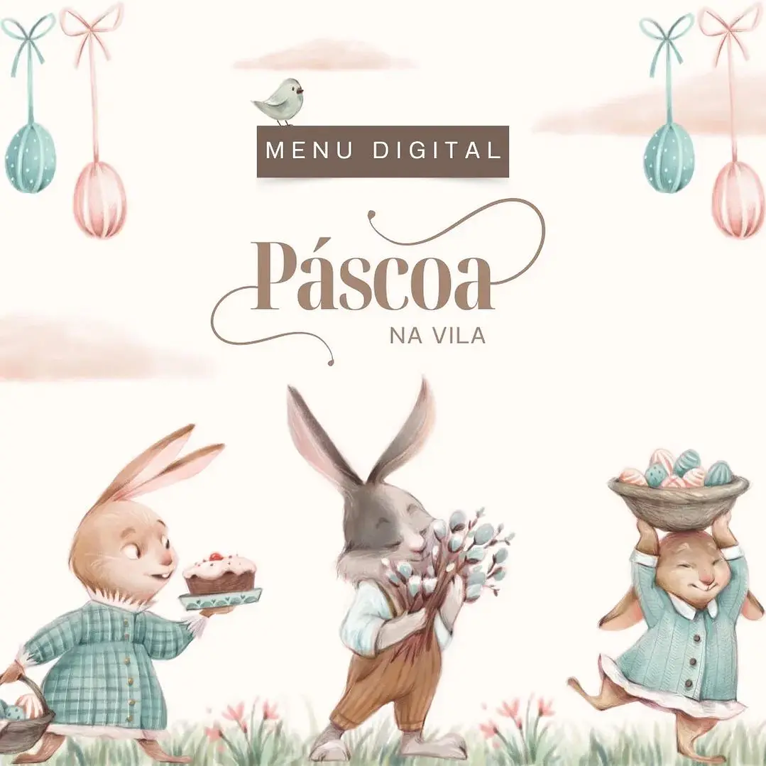 Arquivo Menu Completo Stories Páscoa em Canva 1