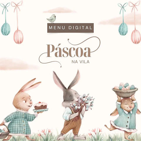 Arquivo Menu Completo Stories Páscoa em Canva