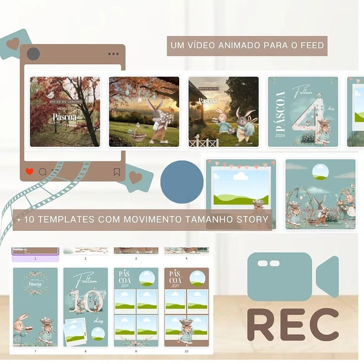 Arquivo Menu Completo Stories Páscoa em Canva 3