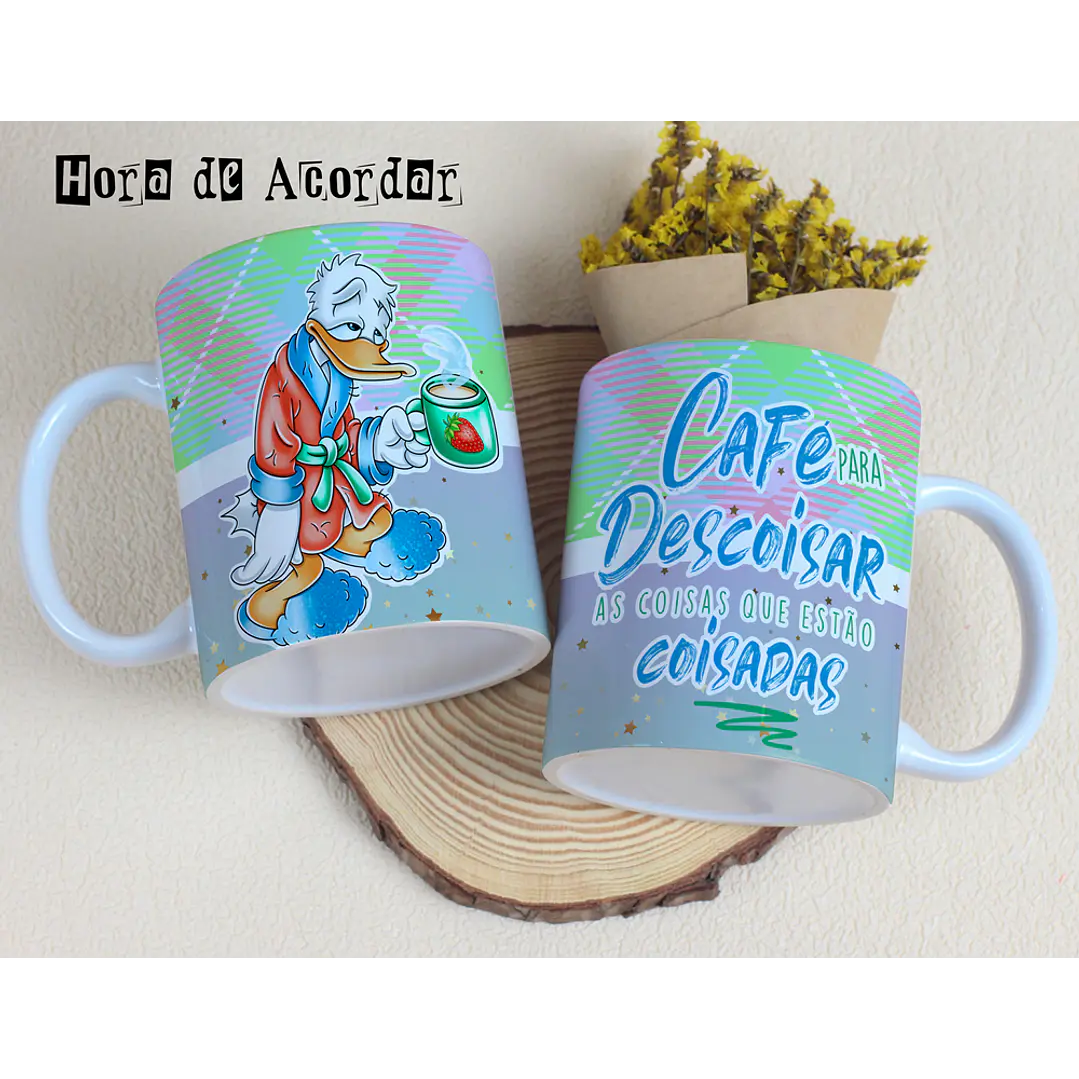 4 Artes para Caneca Hora de Acordar Disney Arquivos Editável 3