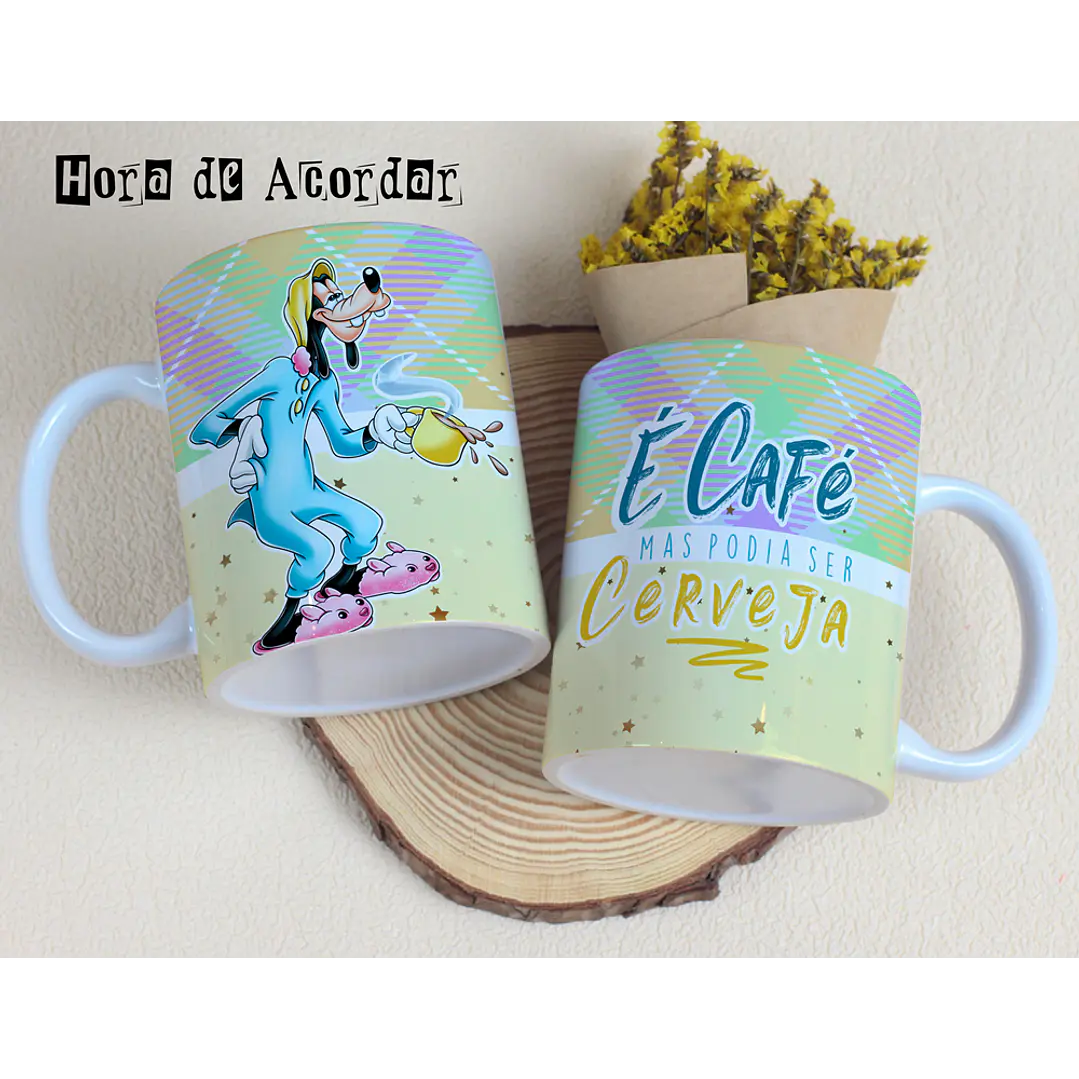 4 Artes para Caneca Hora de Acordar Disney Arquivos Editável 4