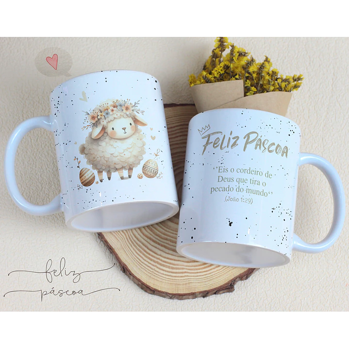 14 Artes para Caneca Páscoa Cristã Arquivos Editável 3