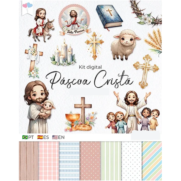 Kit Digital Páscoa Cristã Arquivos em Png  1
