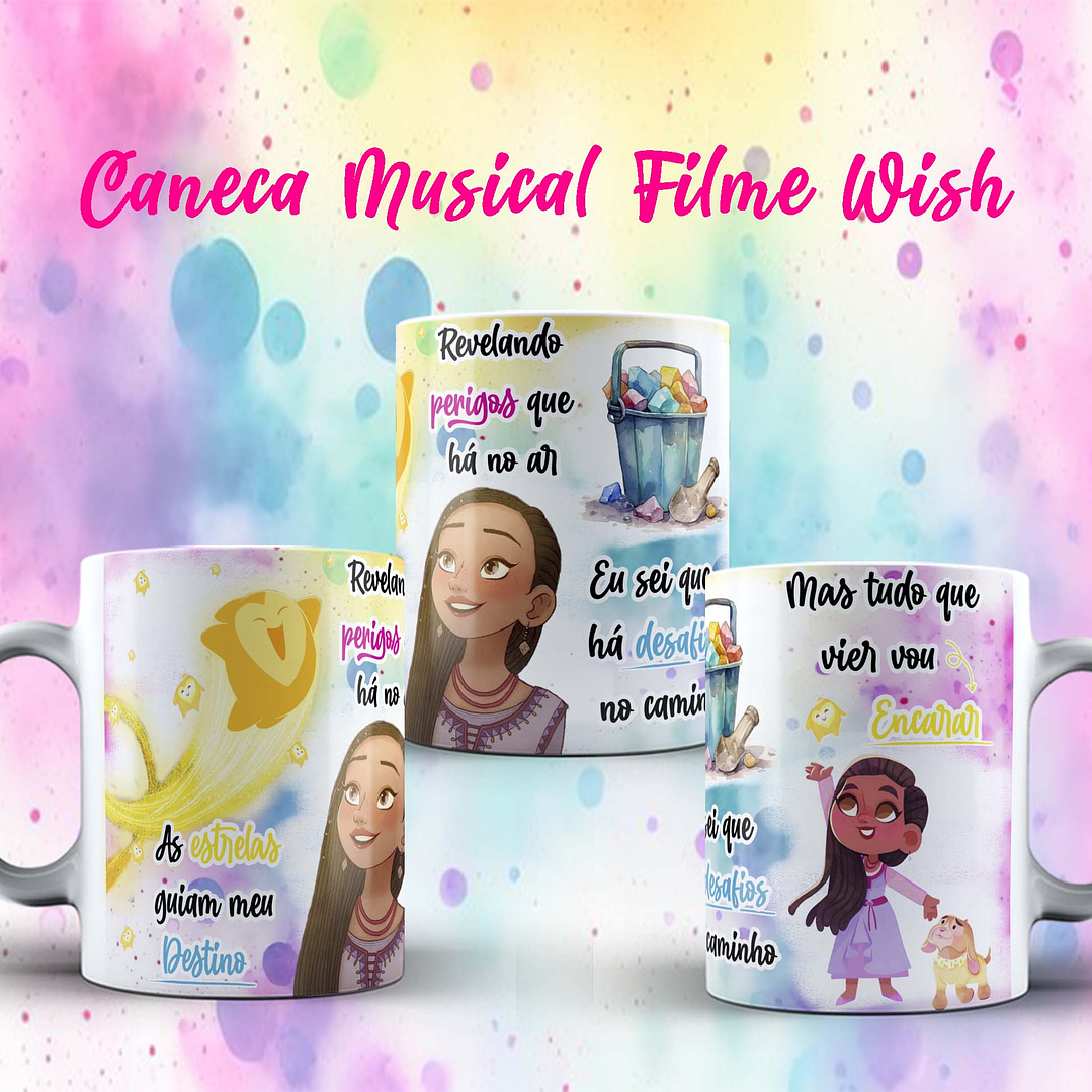 Arte Caneca As Estrelas Guiam Meu Destino - Desenho Wish Arquivo Editável 1