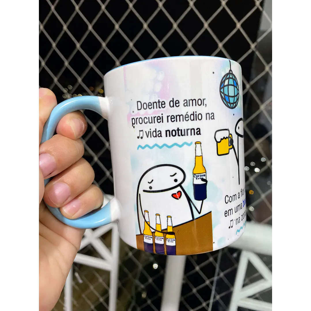 Arte Caneca Boate Azul Doente de amor procurei remédio na vida noturna Arquivo em Jpg 2