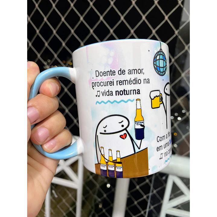 Arte Caneca Boate Azul Doente de amor procurei remédio na vida noturna Arquivo em Jpg 2
