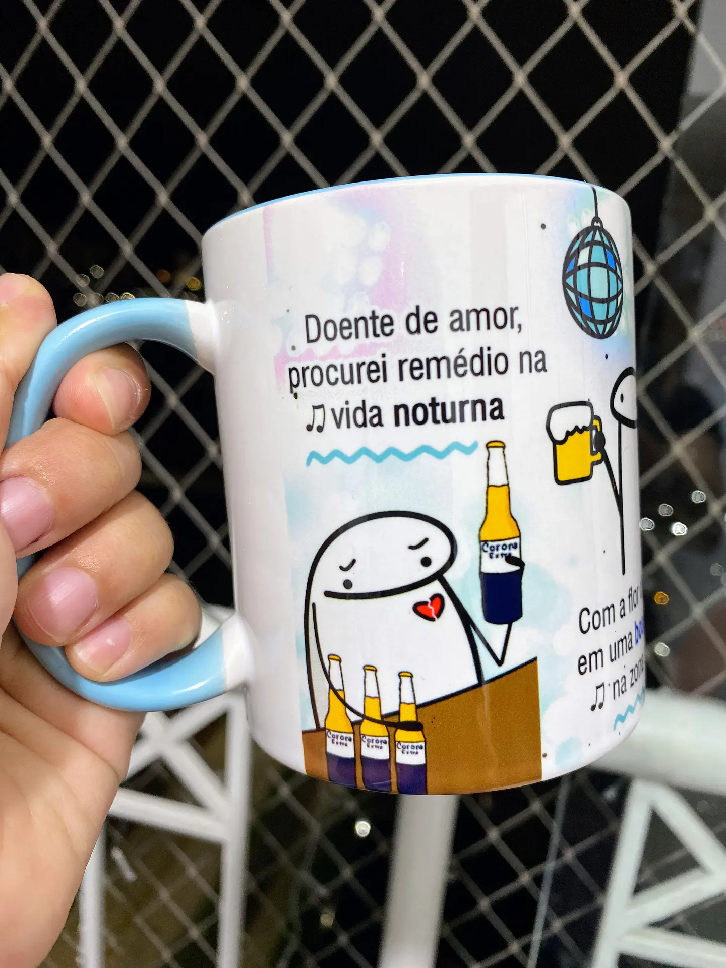 Arte Caneca Boate Azul Doente de amor procurei remédio na vida noturna Arquivo em Jpg 2
