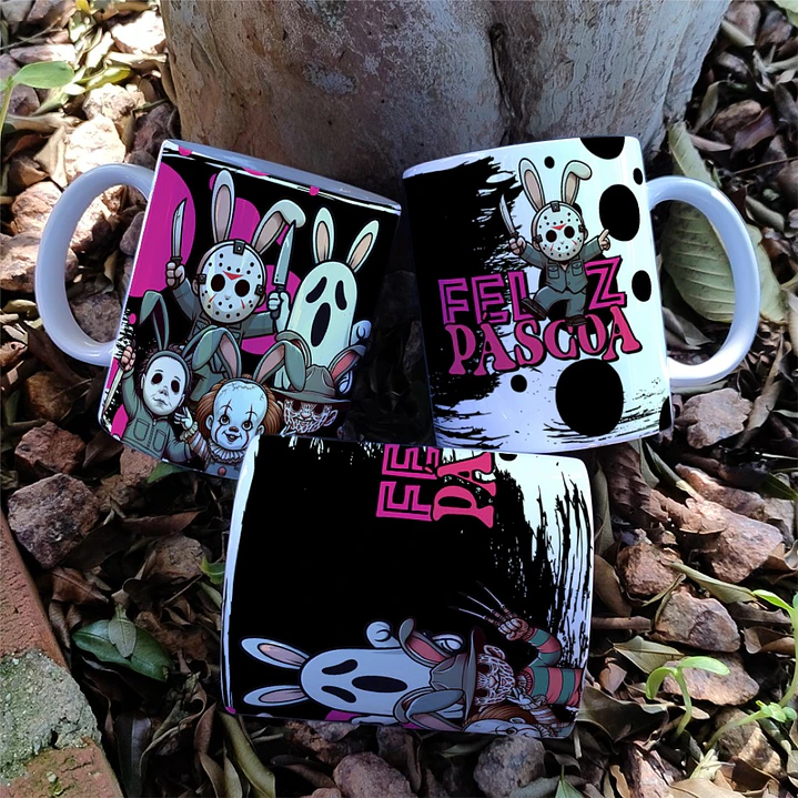 5 Arte para Caneca Páscoa Terror Arquivo em Jpg  2