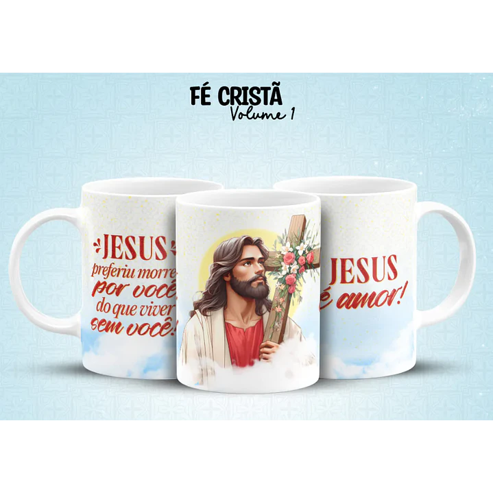 10 Arte para Caneca Fé Cristã Arquivo em Jpg 2