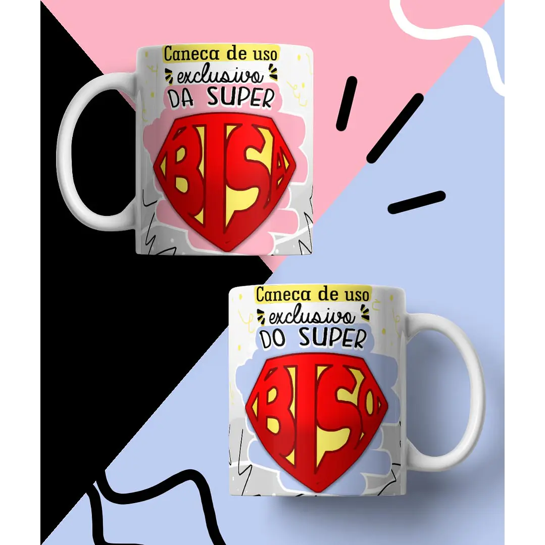 20 Arte para Caneca Supers Familia Arquivo em Jpg 3