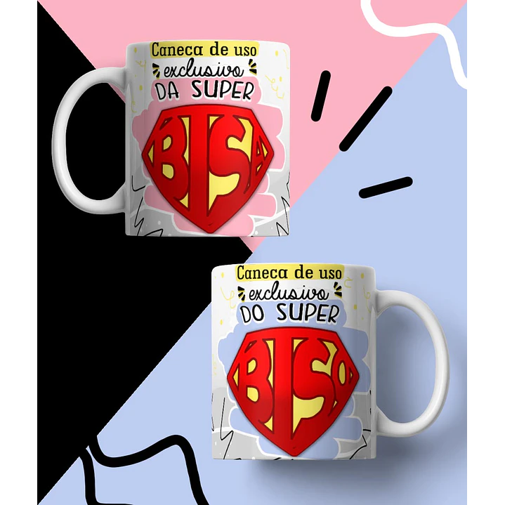 20 Arte para Caneca Supers Familia Arquivo em Jpg 3
