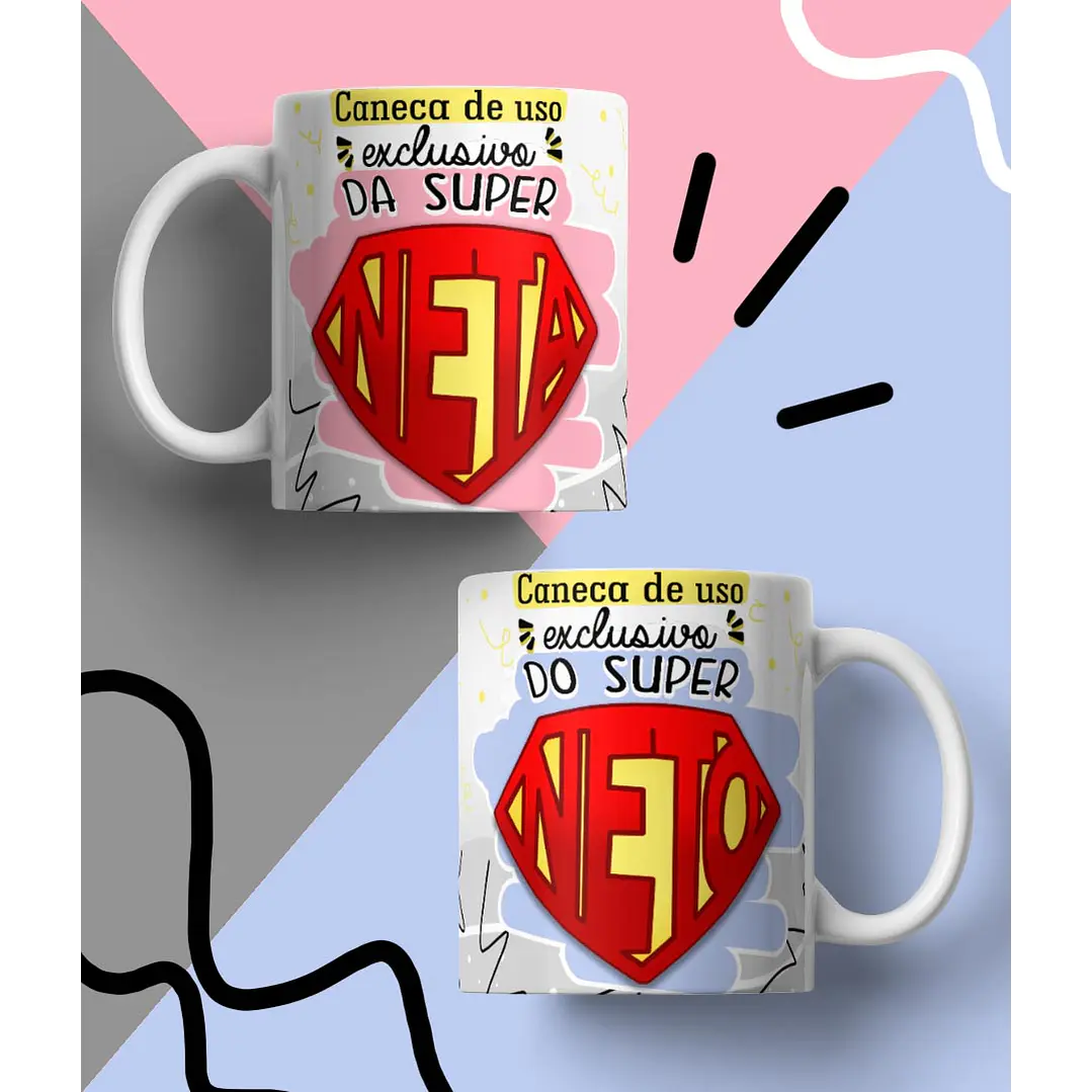 20 Arte para Caneca Supers Familia Arquivo em Jpg 7