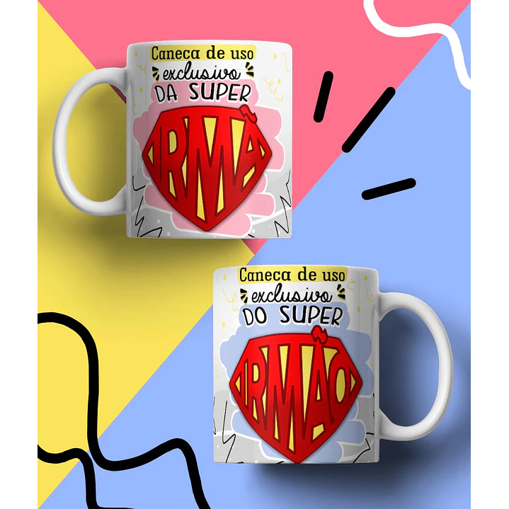 20 Arte para Caneca Supers Familia Arquivo em Jpg 9
