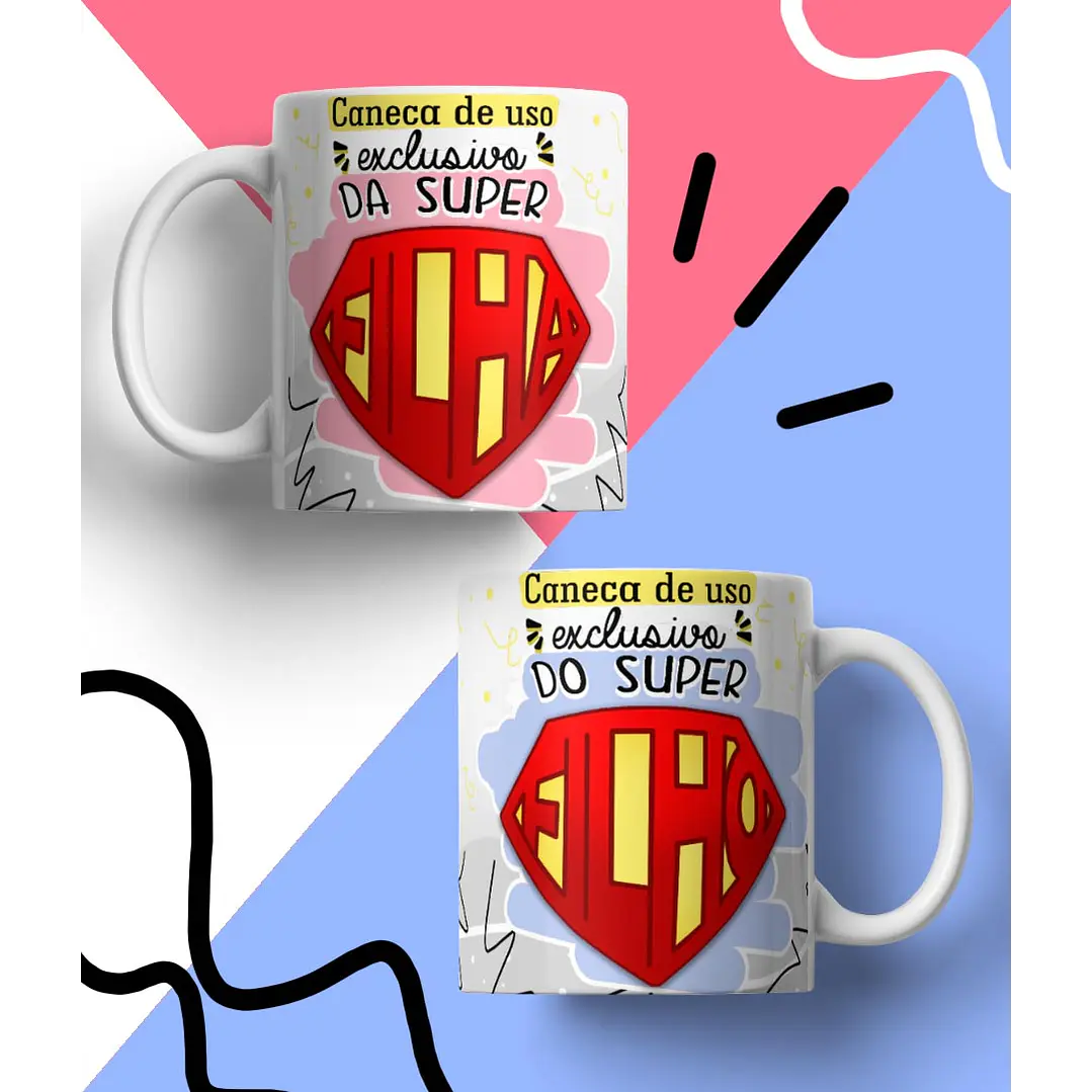 20 Arte para Caneca Supers Familia Arquivo em Jpg 10
