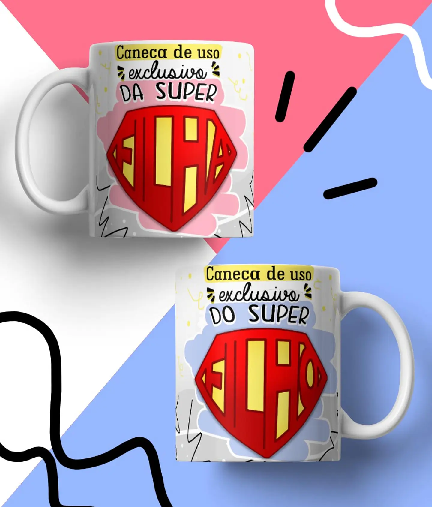 20 Arte para Caneca Supers Familia Arquivo em Jpg 10