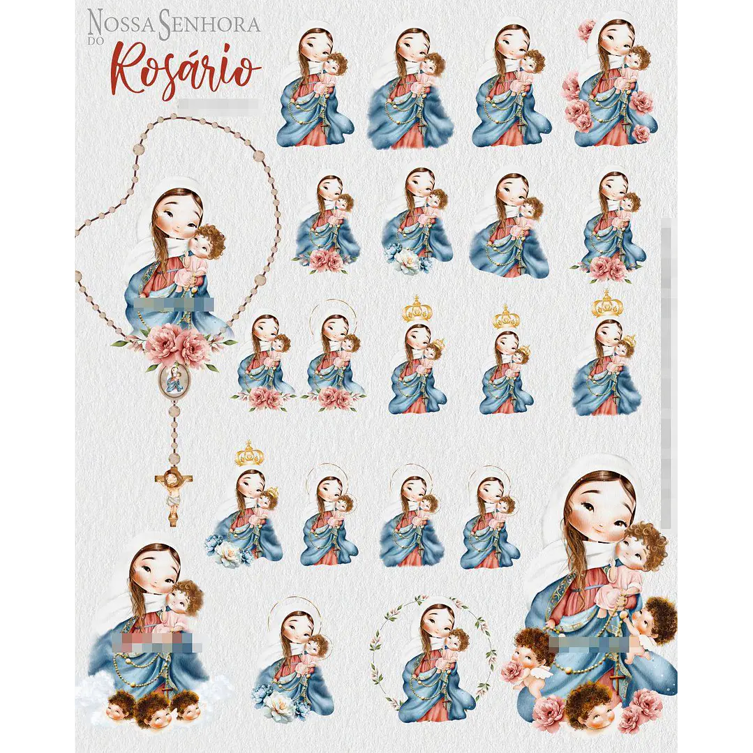 Kit Digital Nossa Senhora do Rosário em Png 2