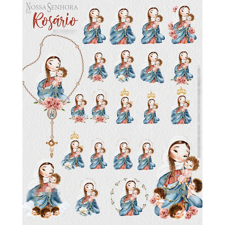 Kit Digital Nossa Senhora do Rosário em Png 2