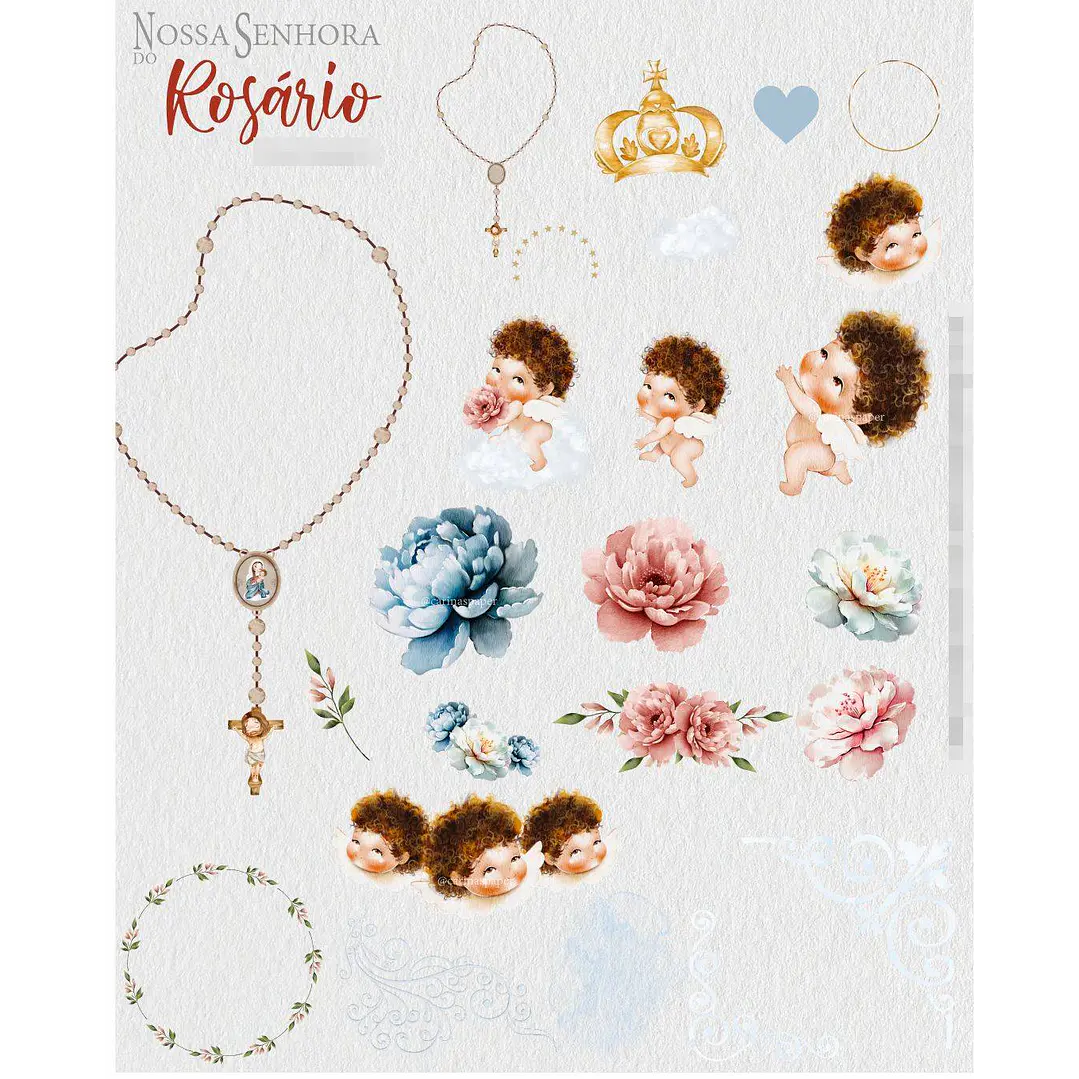 Kit Digital Nossa Senhora do Rosário em Png 4