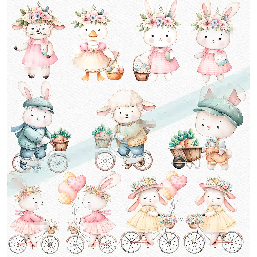 Kit Digital Páscoa Cut Bunnies em Png   3