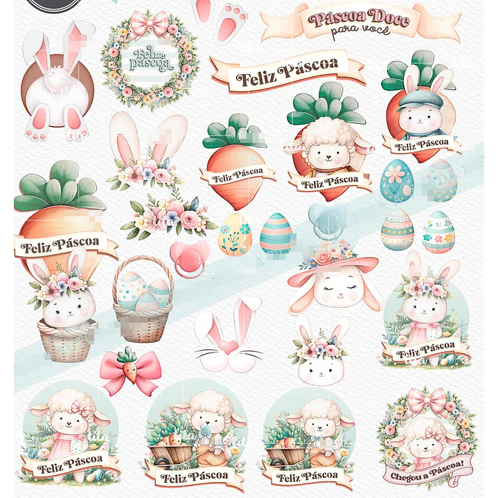 Kit Digital Páscoa Cut Bunnies em Png   4