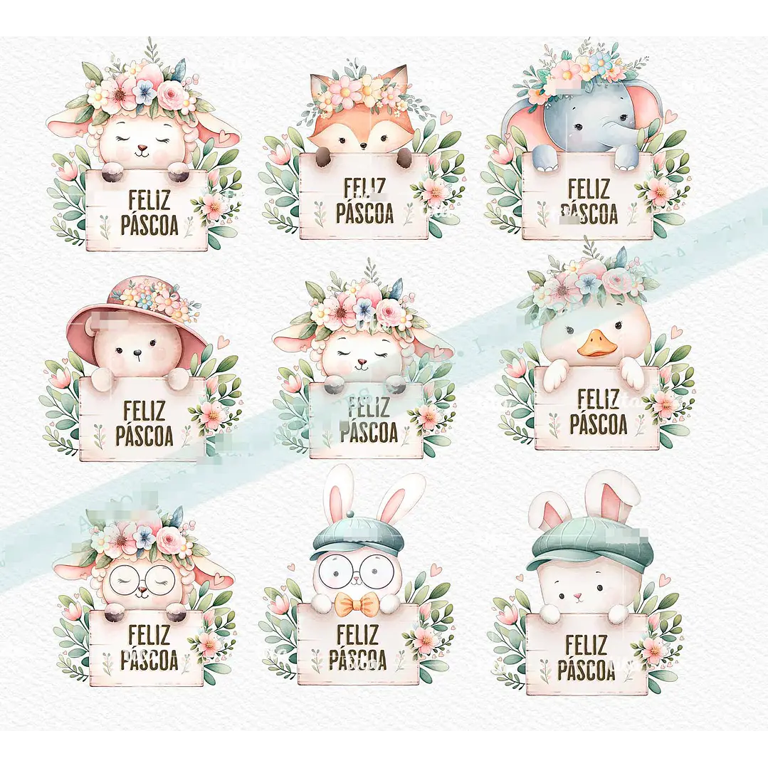 Kit Digital Páscoa Cut Bunnies em Png   6
