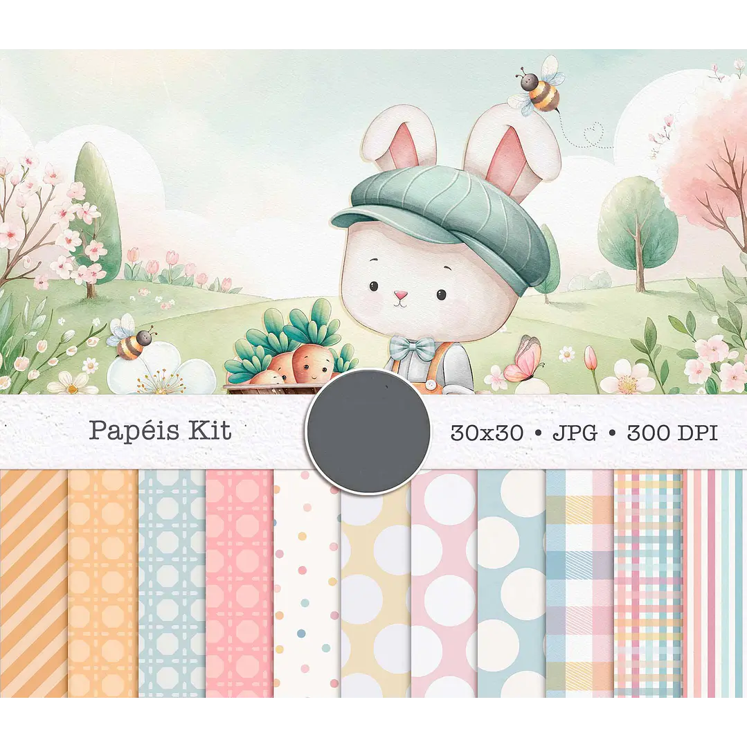 Kit Digital Páscoa Cut Bunnies em Png   7