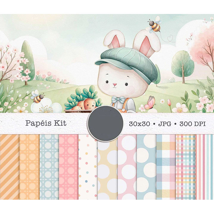 Kit Digital Páscoa Cut Bunnies em Png   7