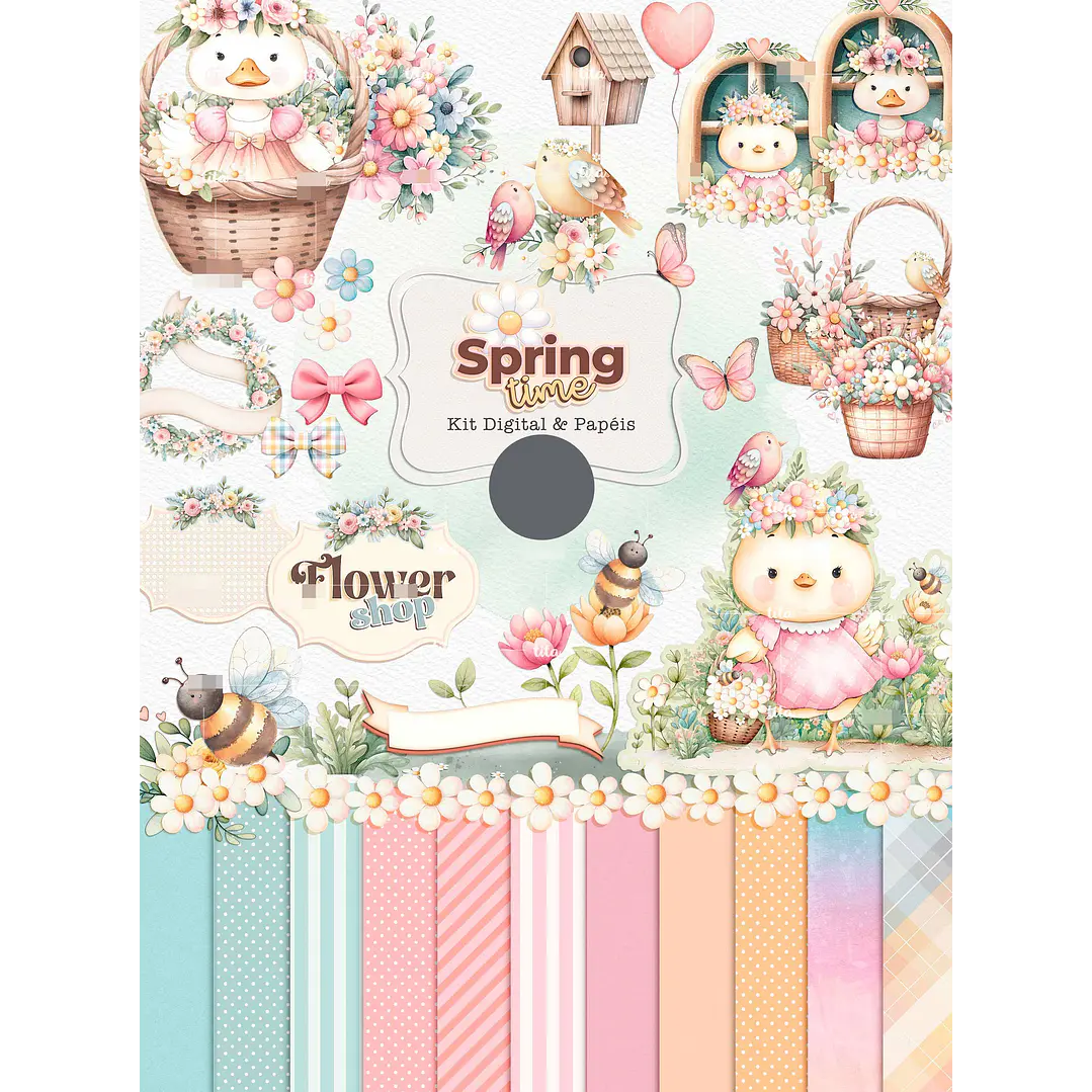 Kit Digital Primaveira Spring Time em Png  1