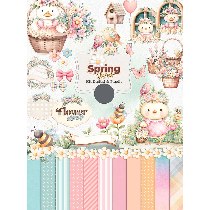 Kit Digital Primaveira Spring Time em Png  1