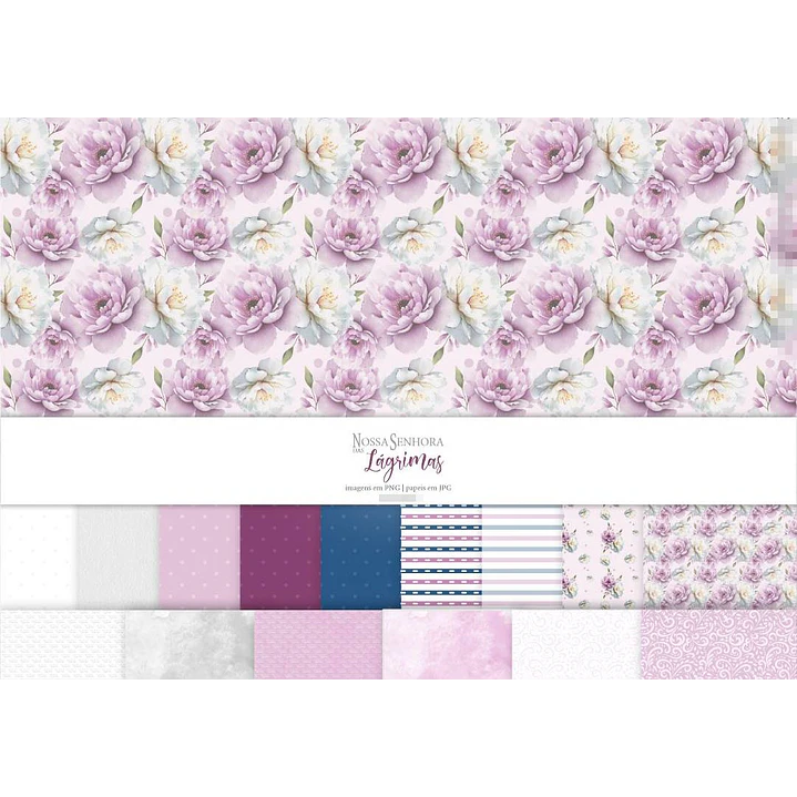 Kit Digital Nossa senhora das Lágrimas Aquarela em Png  5