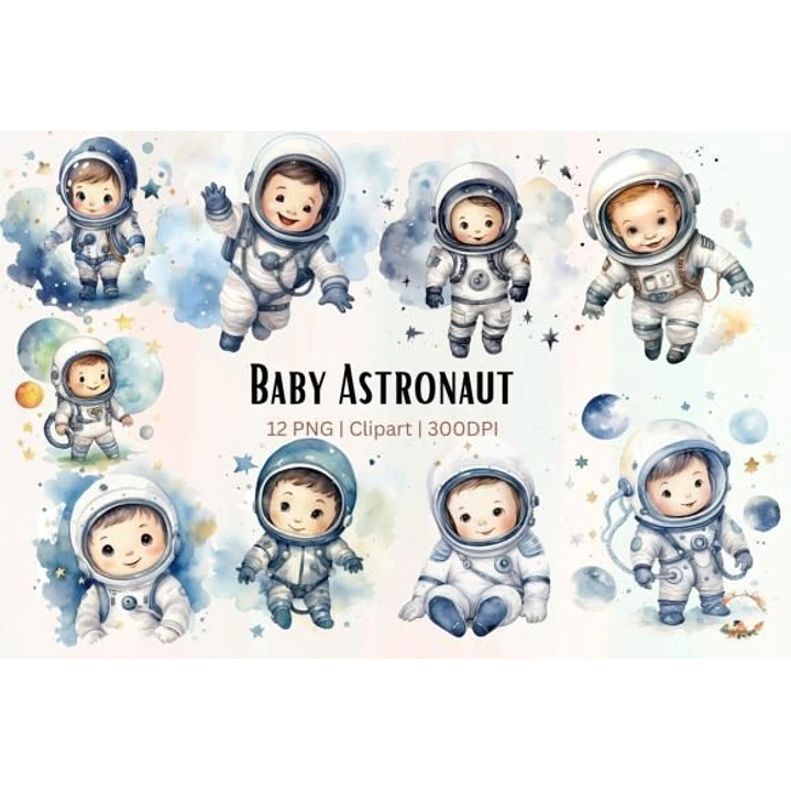 Kit Digital Mega Pacote Astronauta em Png 8