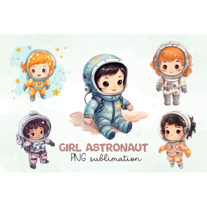 Kit Digital Mega Pacote Astronauta em Png 13