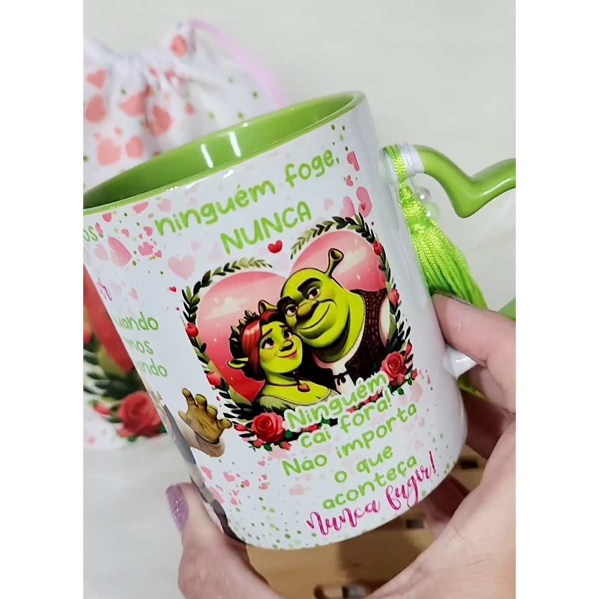 Artes Caneca O que a Gente Vai Prometer Fiona e Shrek