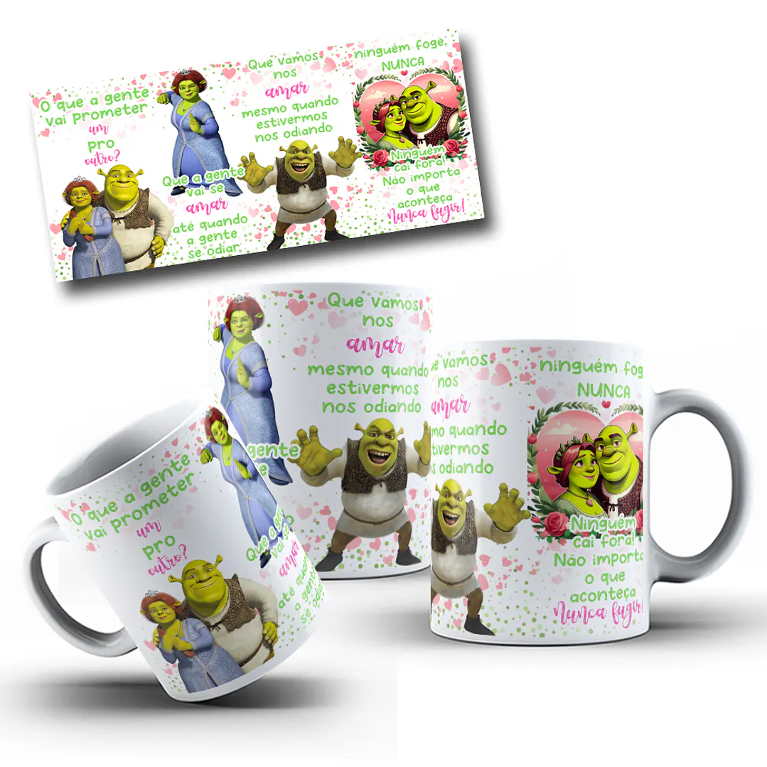 Artes Caneca O que a Gente Vai Prometer Um Para o Outro Shurek e Fiona Arquivos Editável 5