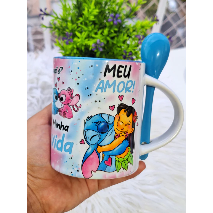 Artes Caneca Sabia que eu amo você? Sabe oque você é? Cê é meu amor, Minha vida Stitch Arquivo em Jpg 3