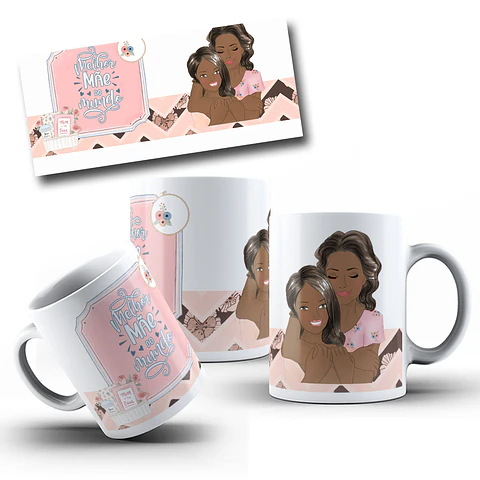 5 Arte para Caneca Dia da Mães Arquivo Editável