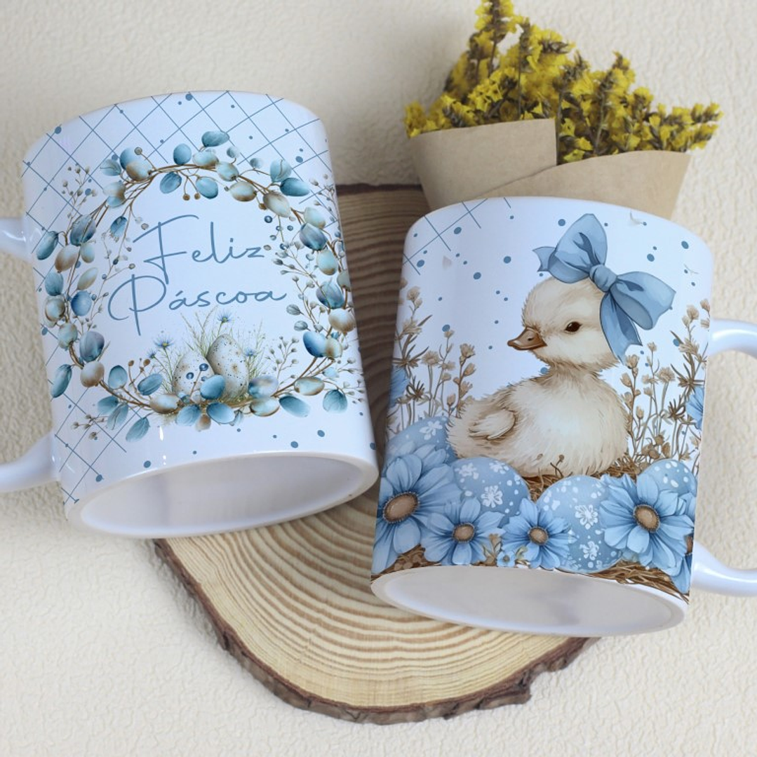 6 Arte para Caneca Coelhinho Páscoa Arquivo Editável 2