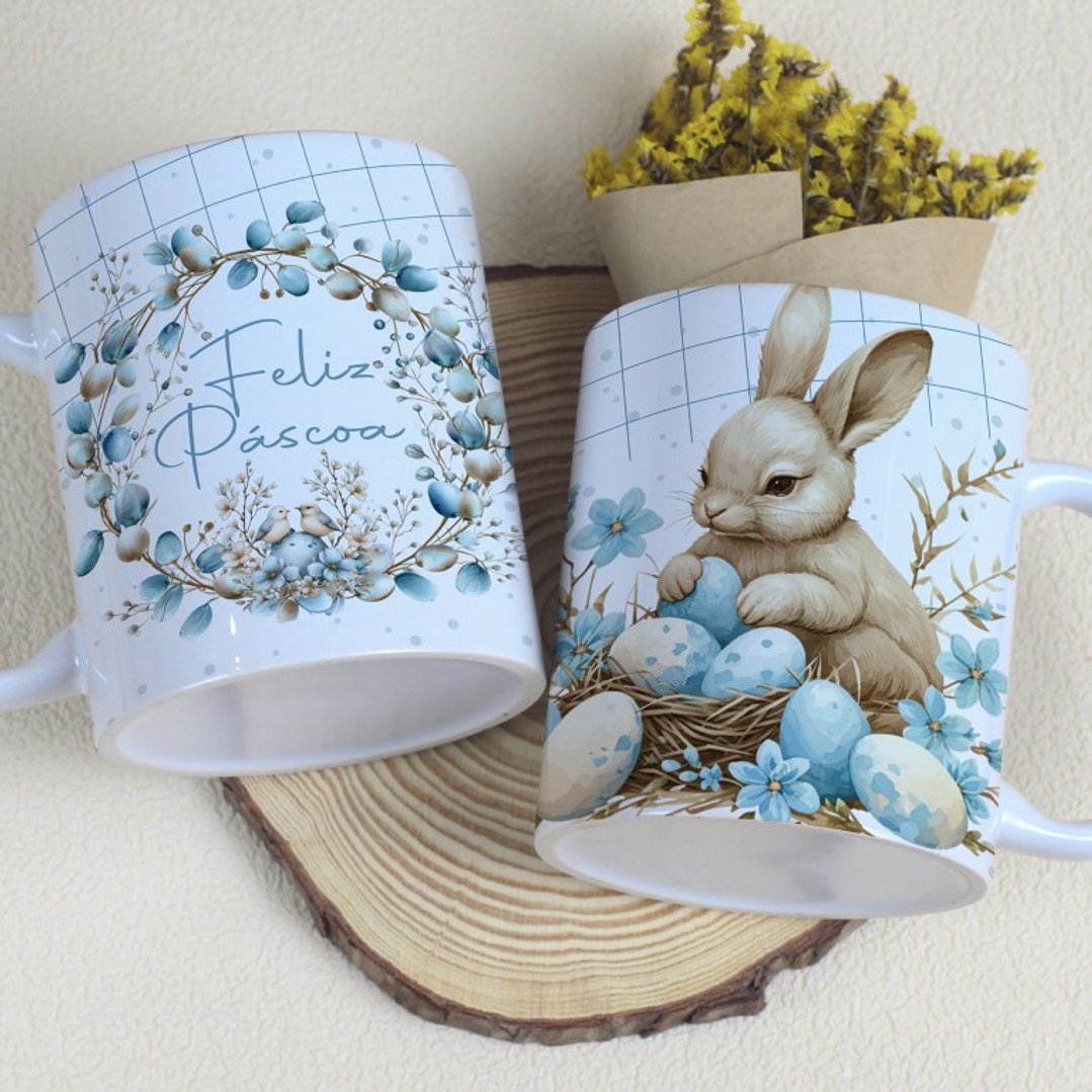 6 Arte para Caneca Coelhinho Páscoa Arquivo Editável 4