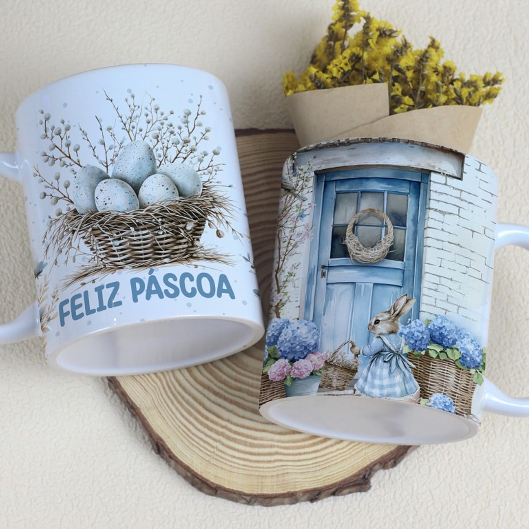 6 Arte para Caneca Coelhinho Páscoa Arquivo Editável 5